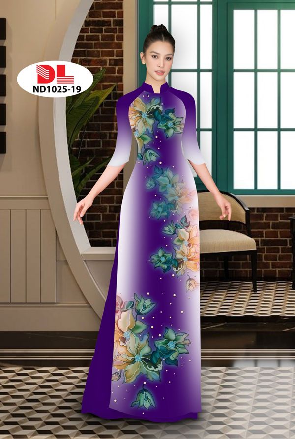 Vải Áo Dài Hoa In 3D AD ND1025 13